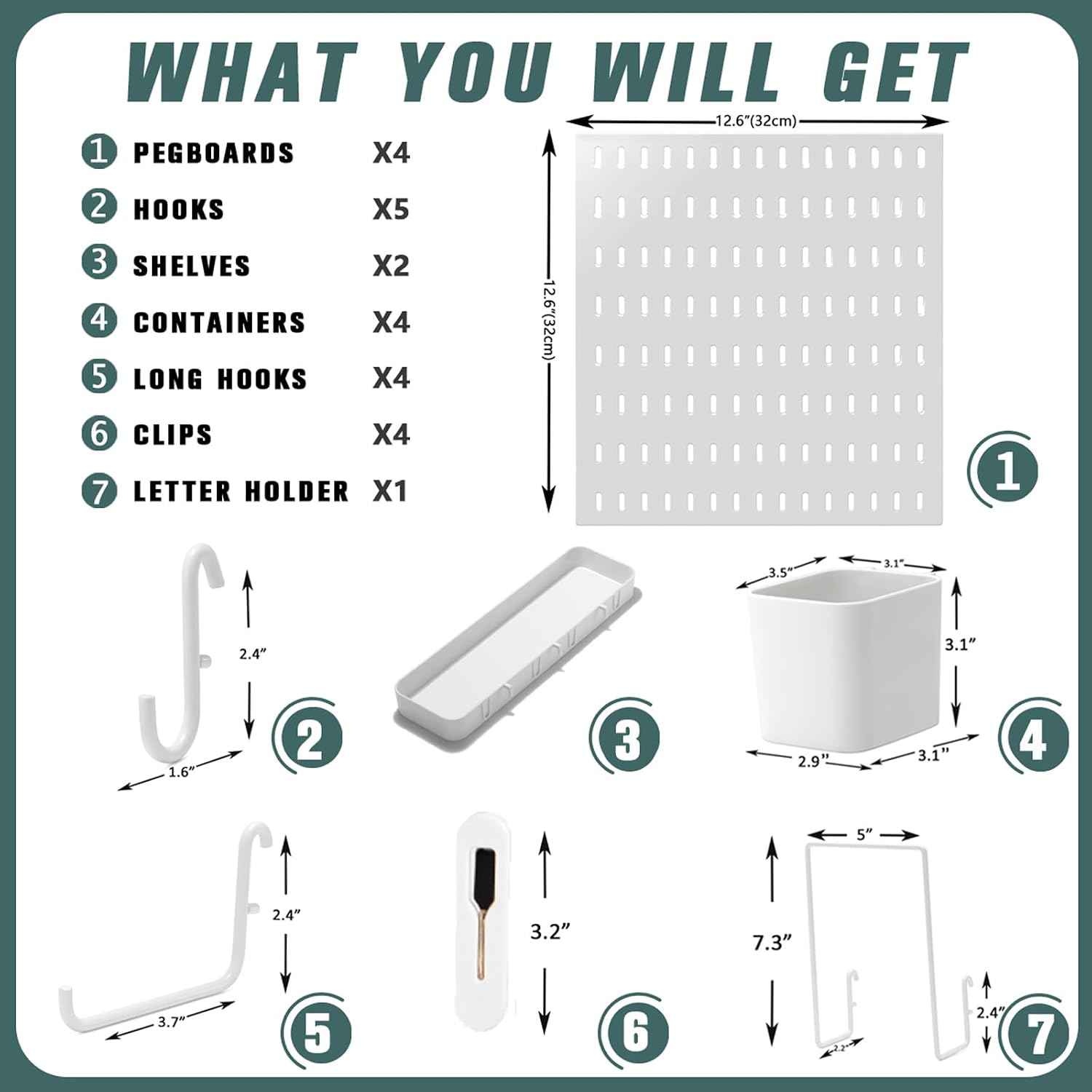 Wall Pegboard Storage Combination Kit