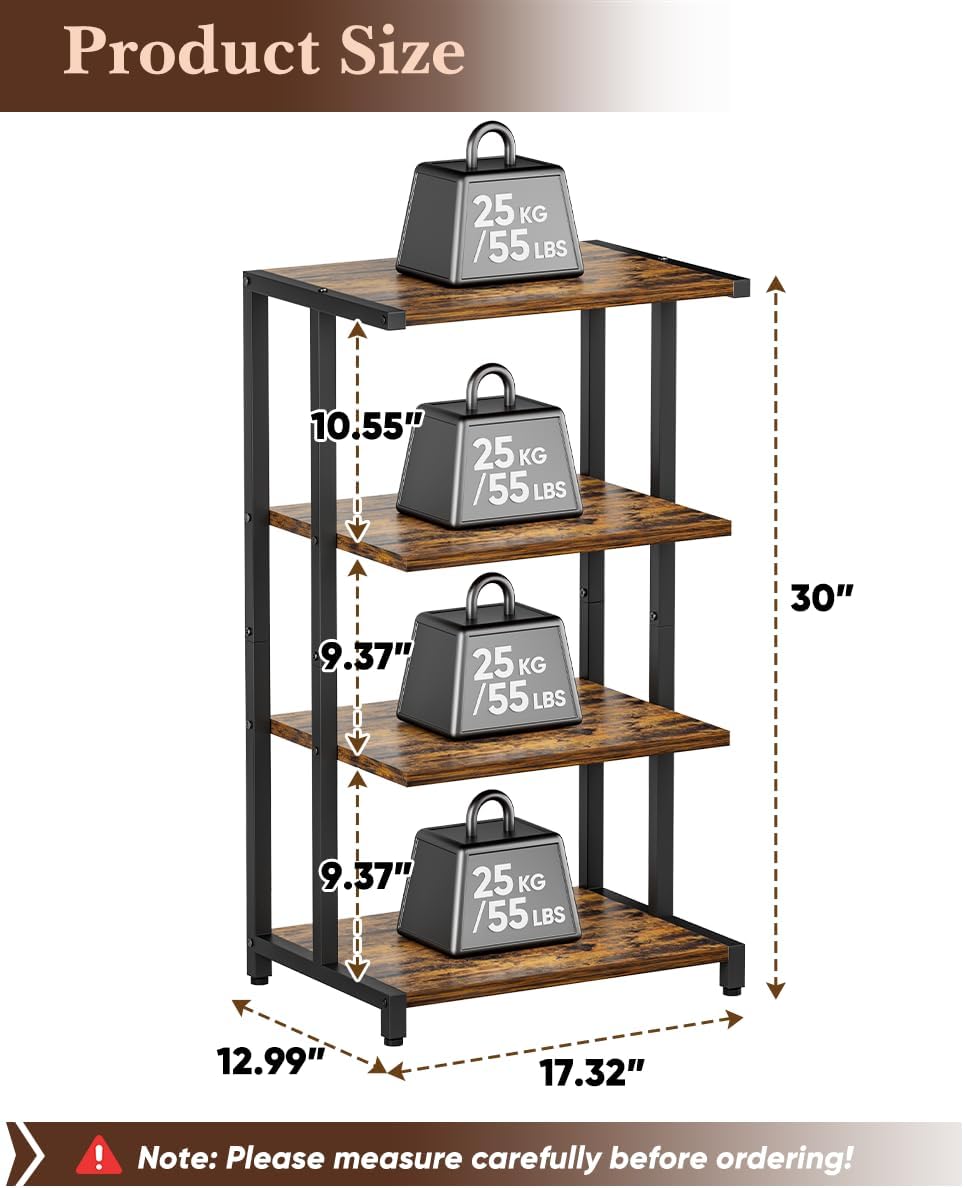 Wooden 4-Tier Media Storage Rack