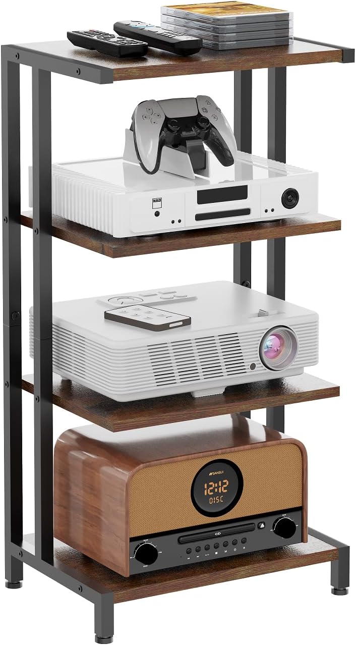 Narrow Corner 4-Tier Media Stand