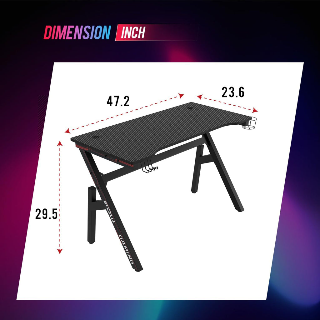 R-Shaped Carbon Fiber Gaming Desk