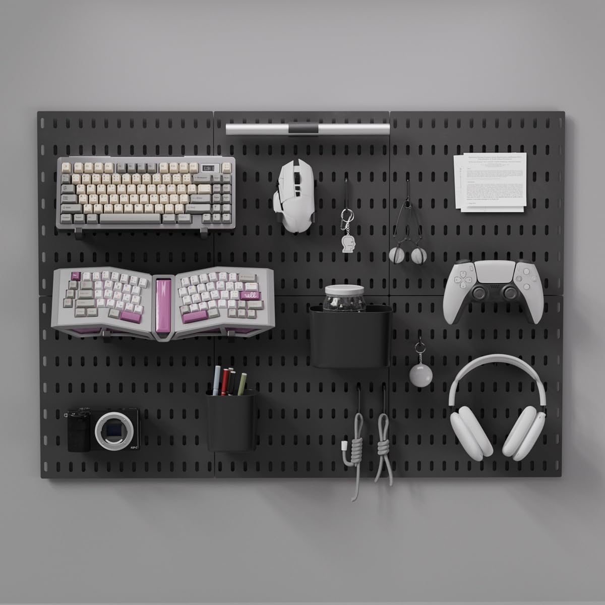 Modular Gaming Wall Pegboard Organizer
