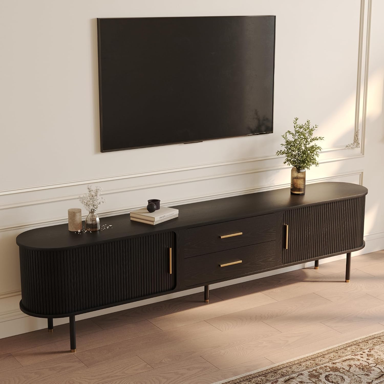 Tambour Door Mid-Century TV Console
