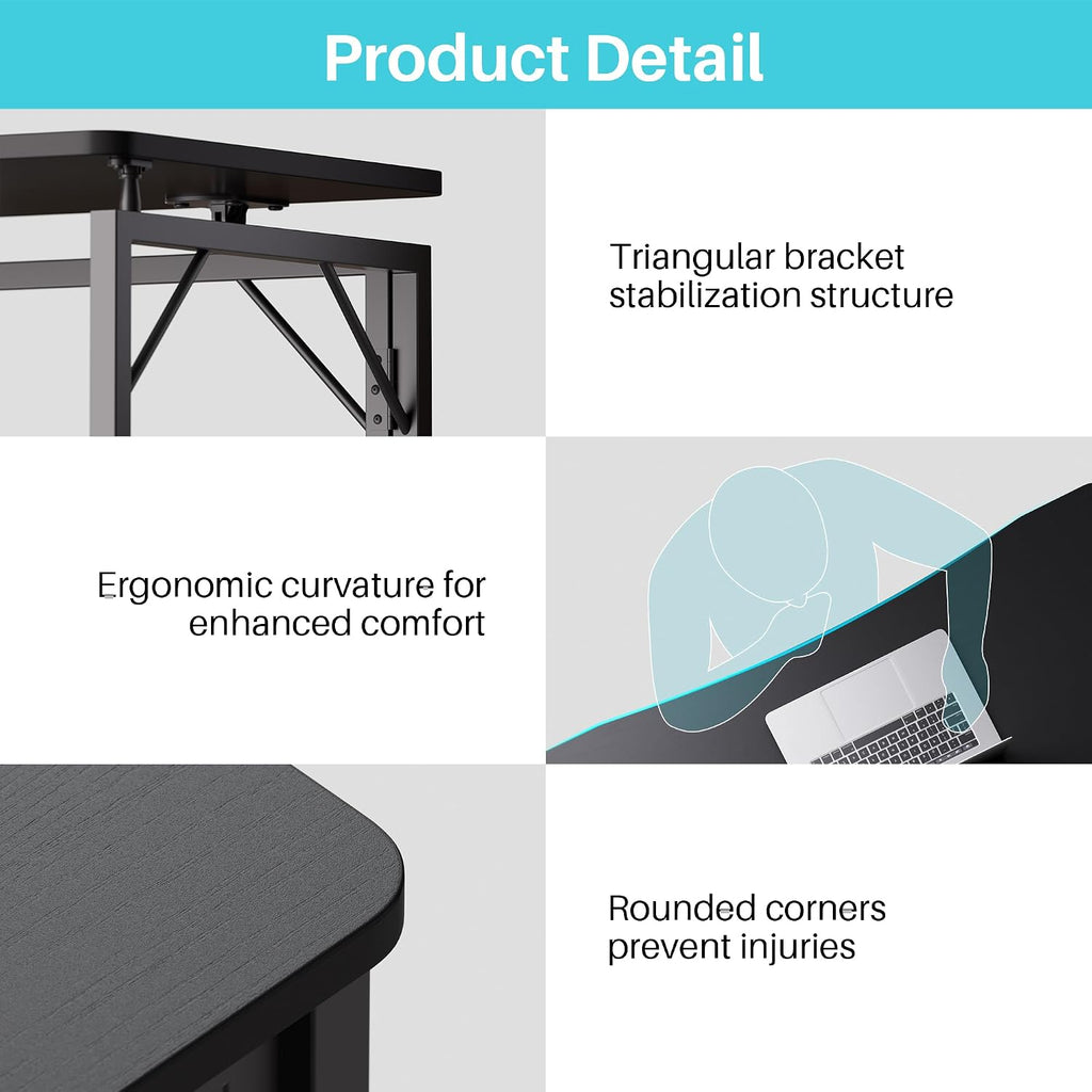 Wood Top No-Assembly Fold Desk