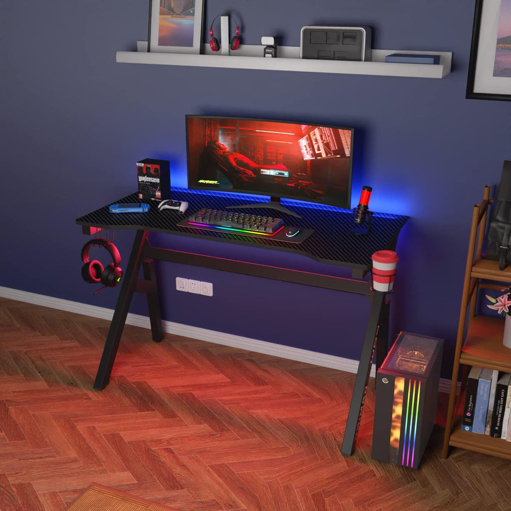 R-Shaped Carbon Fiber Gaming Desk