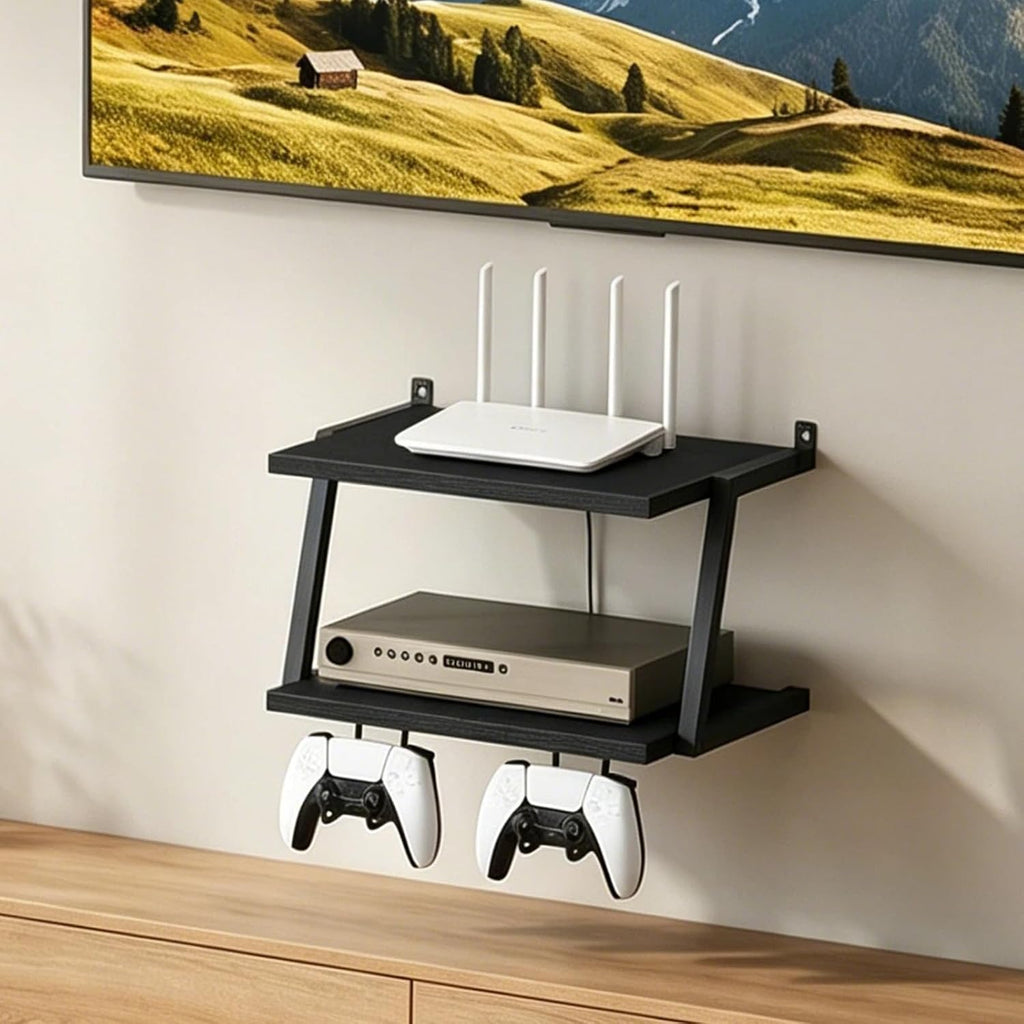2 Tier Floating Game TV Shelf
