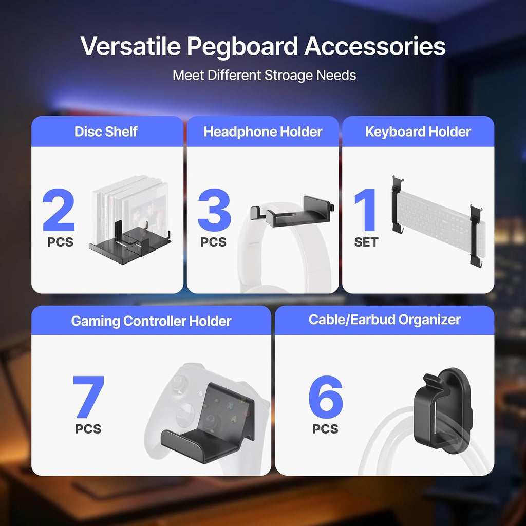 Modular Gaming Pegboard Organizer