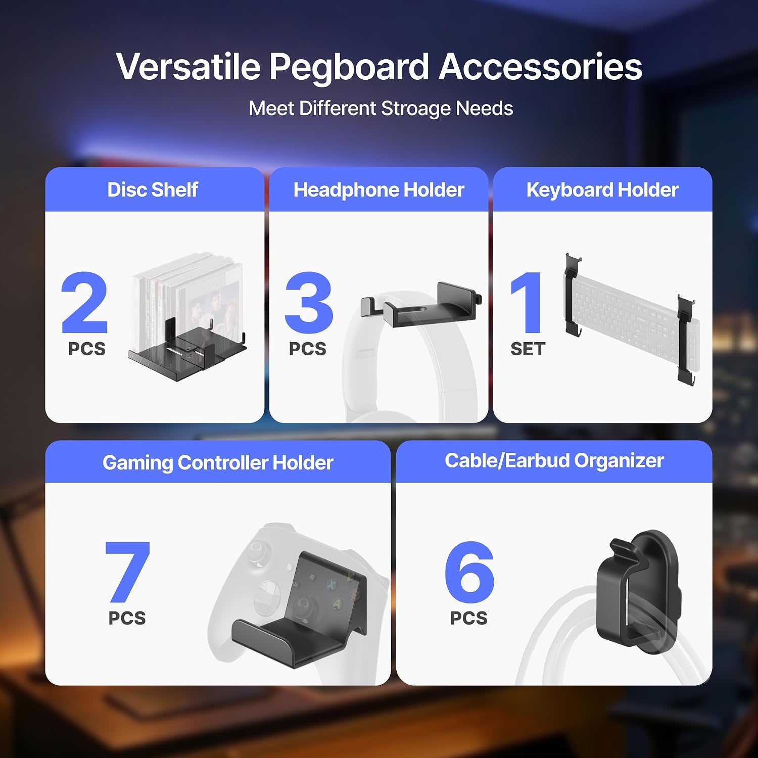 Modular Gaming Pegboard Organizer
