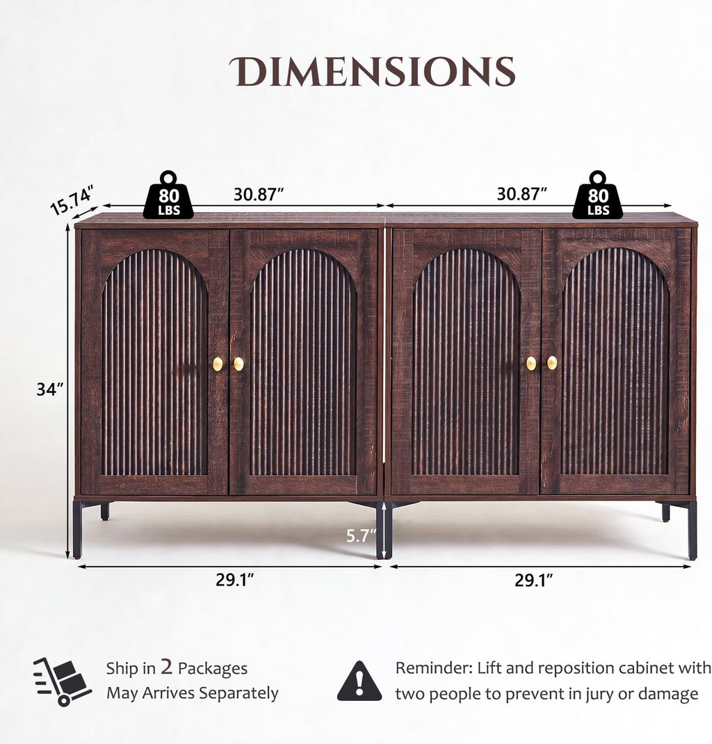 Fluted Mid-Century TV Console