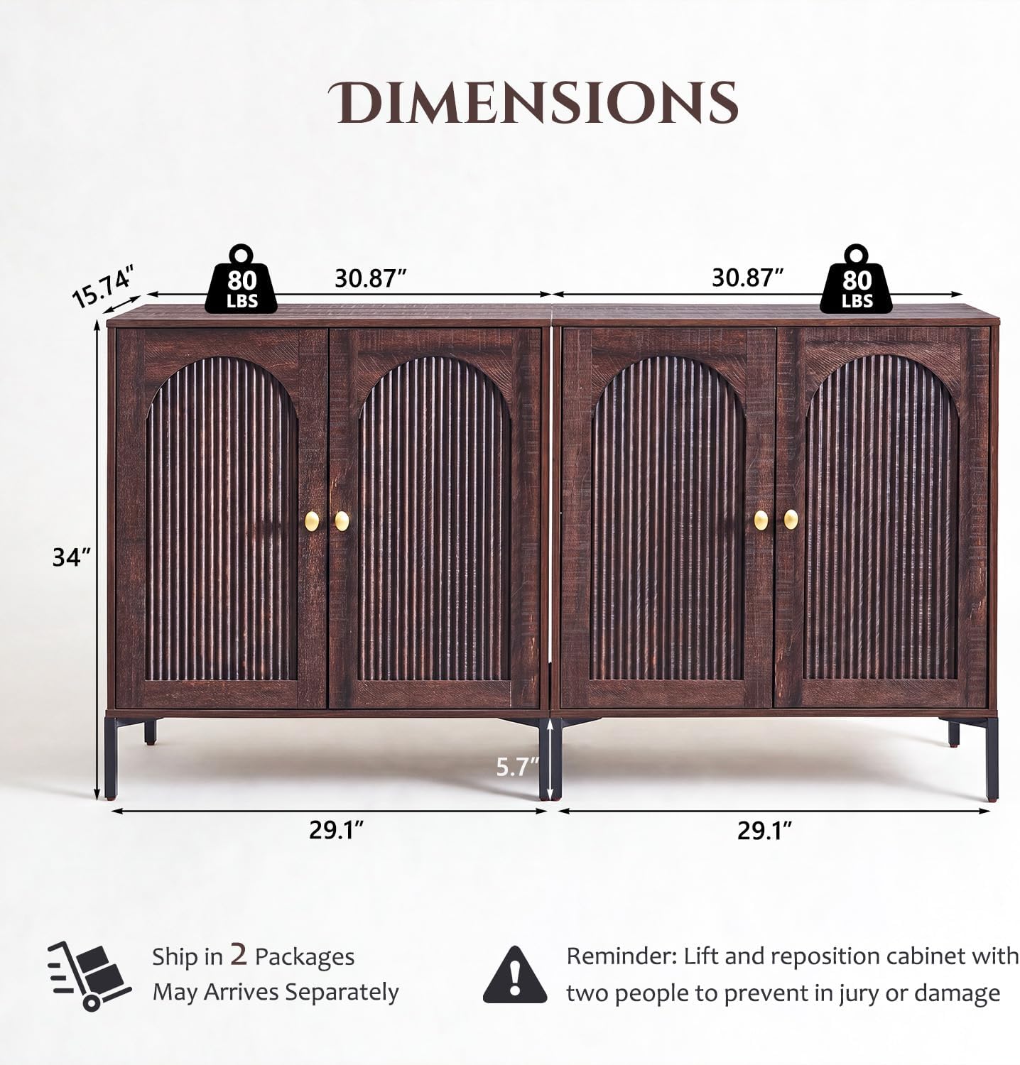 Fluted Mid-Century TV Console