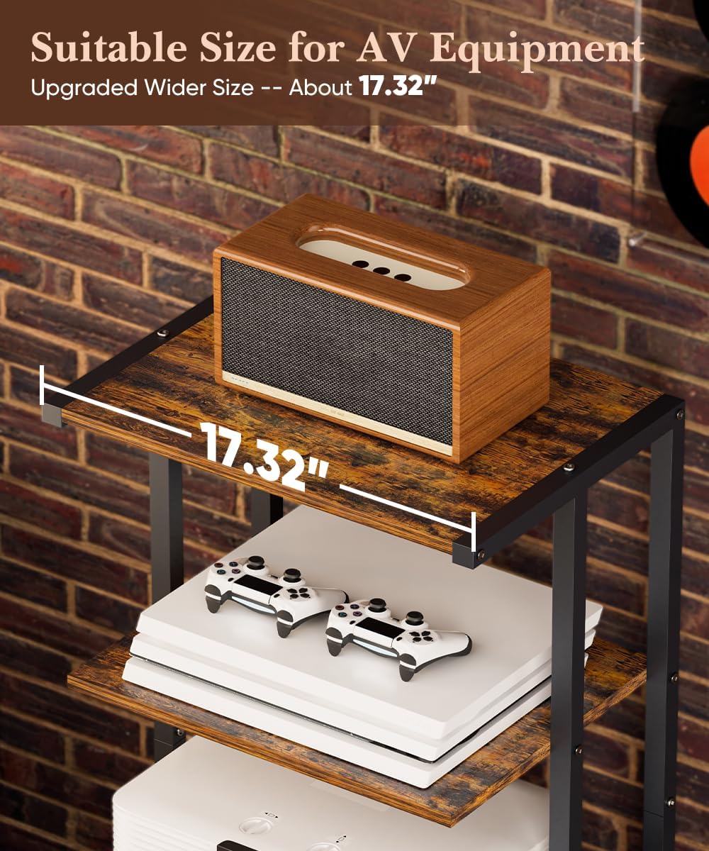 Wooden 4-Tier Media Storage Rack