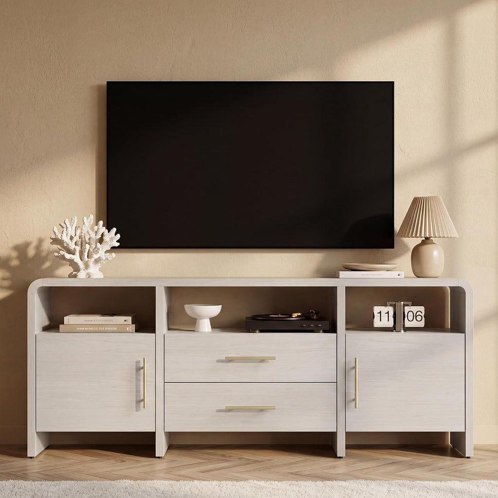Curved Storage TV Media Stand