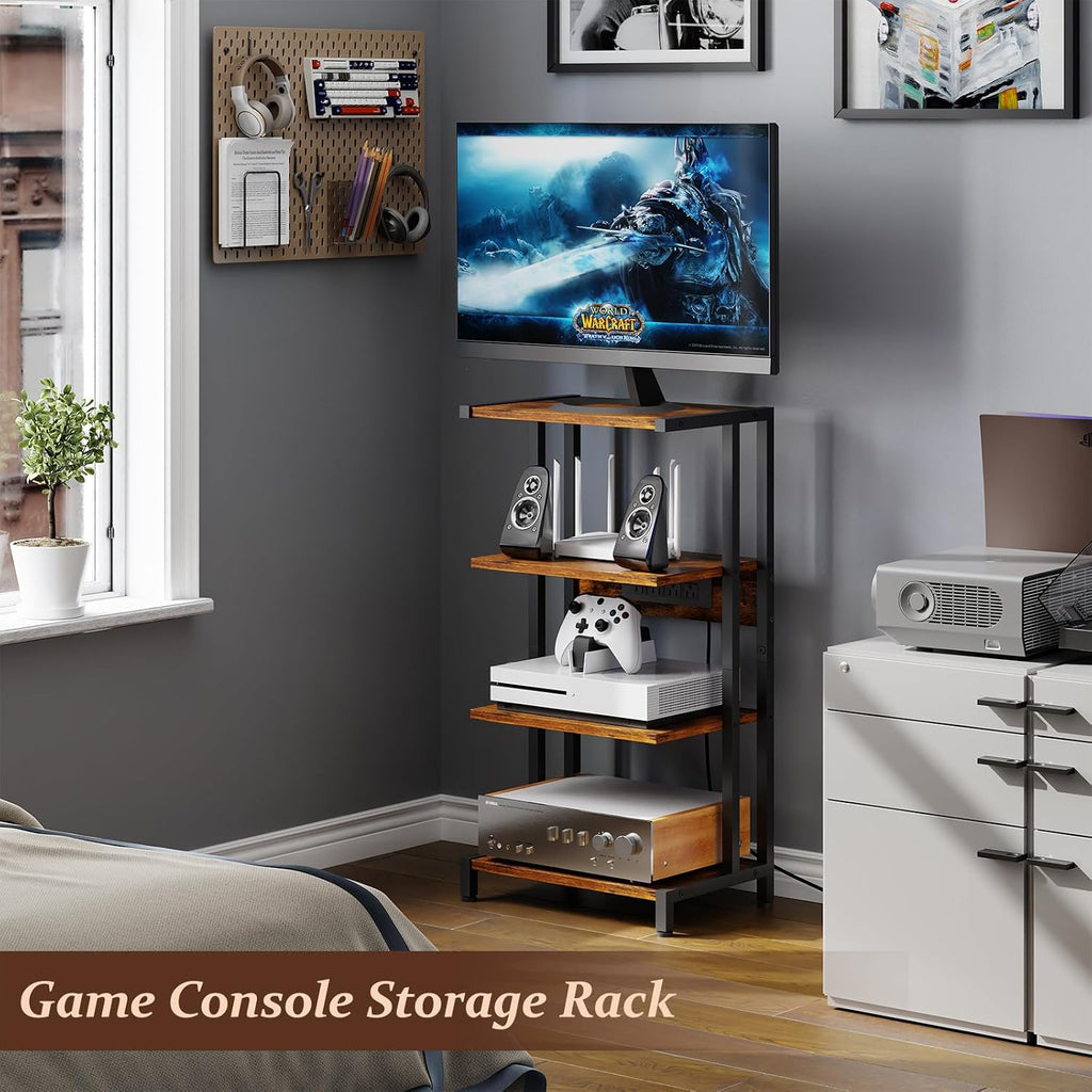 Narrow 4-Tier Gaming Media Stand