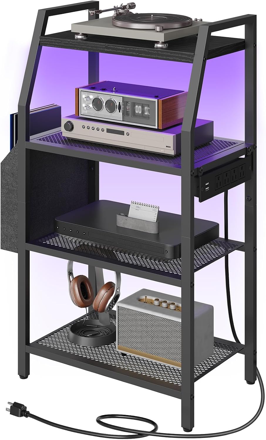 4-Tier LED Gaming Media Stand