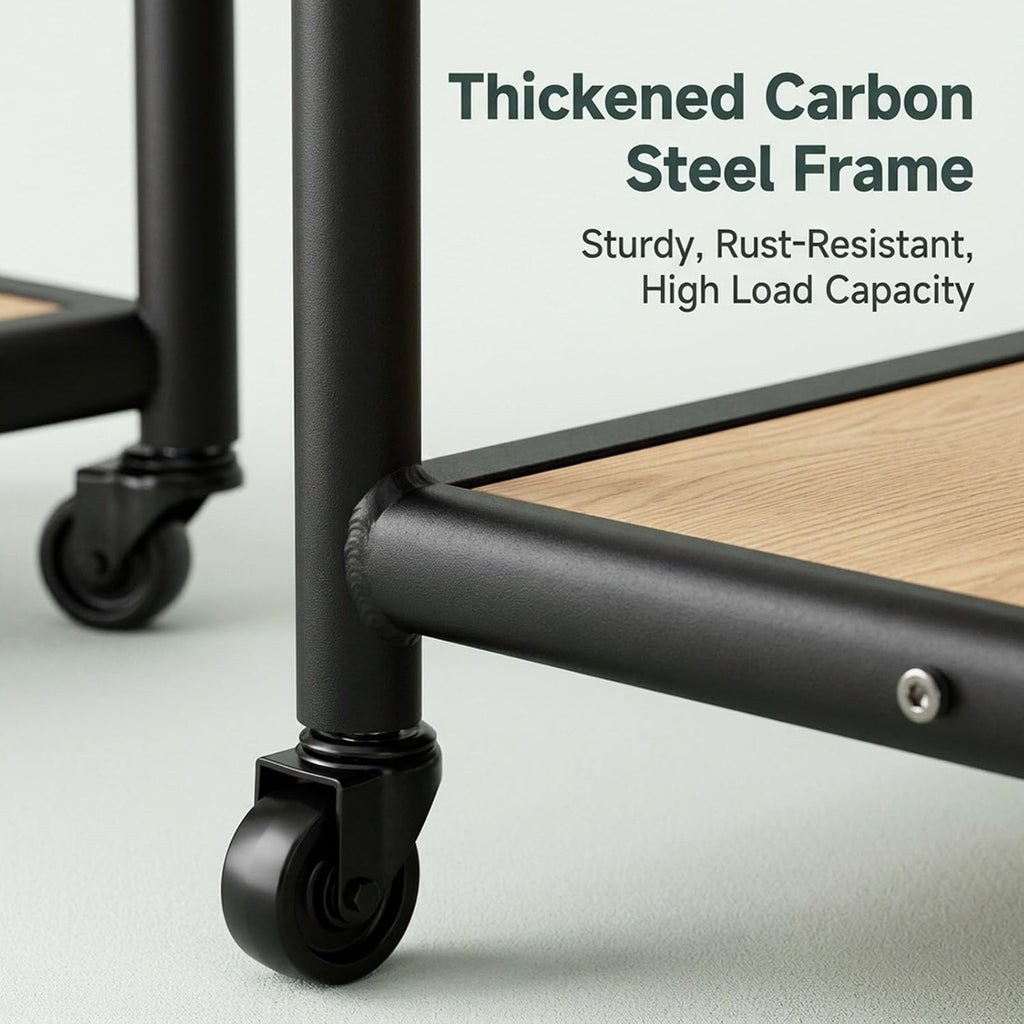 Mobile Wooden Steel Audio Rack