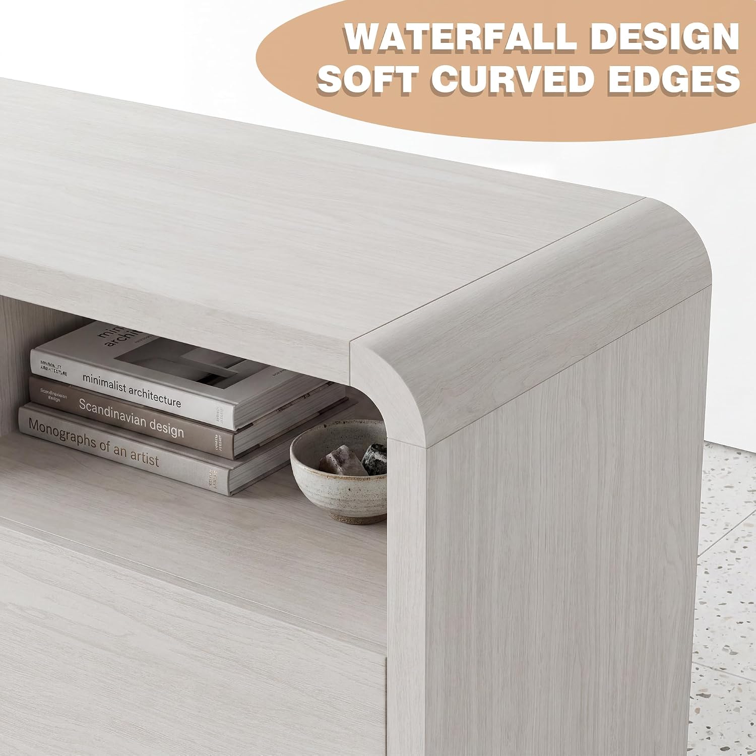 Curved Storage TV Media Stand