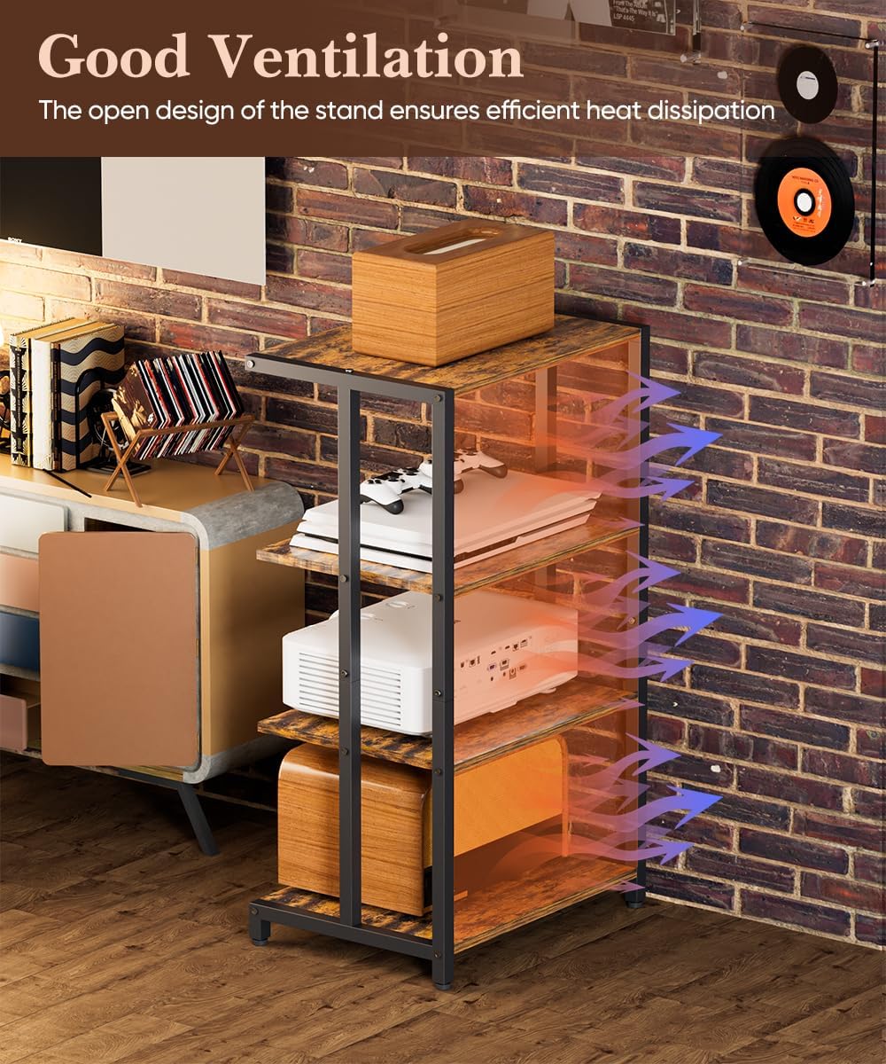 Wooden 4-Tier Media Storage Rack