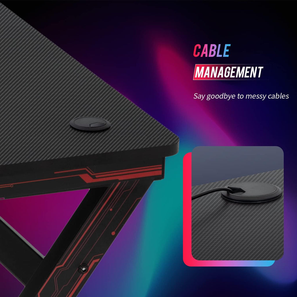 R-Shaped Carbon Fiber Gaming Desk