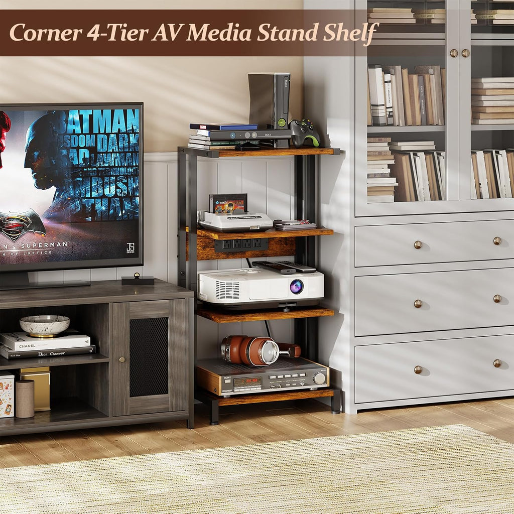 Narrow 4-Tier Gaming Media Stand