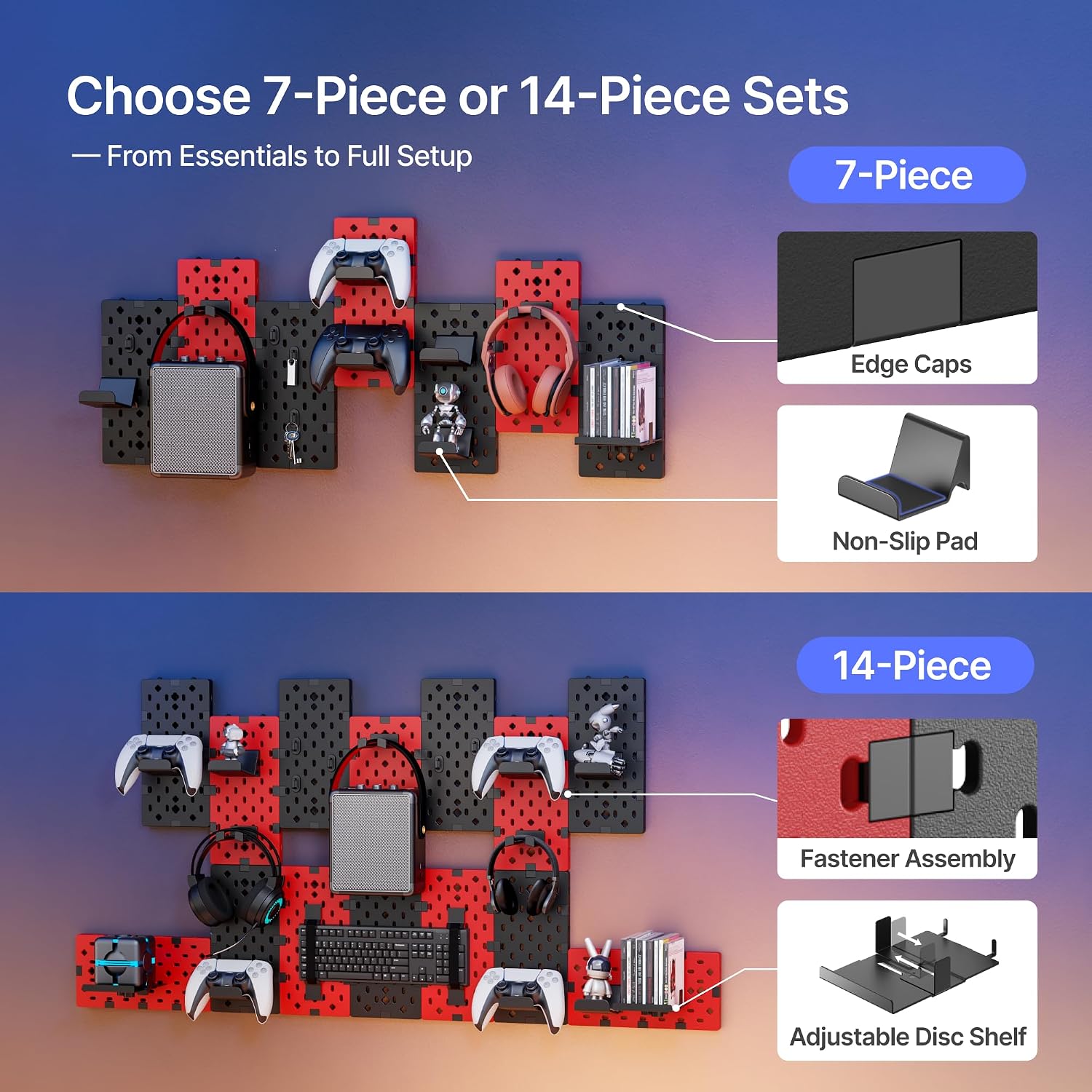 Modular Gaming Wall Pegboard Holder