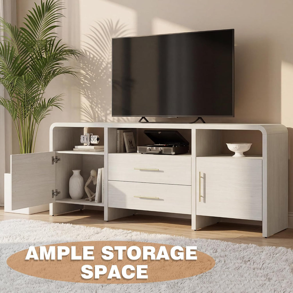 Curved Storage TV Media Stand