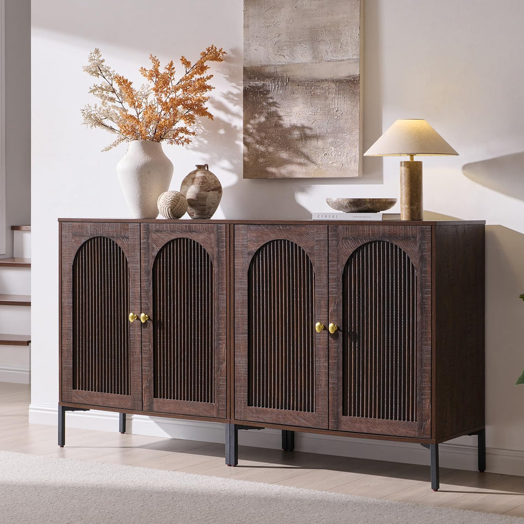 Fluted Mid-Century TV Console