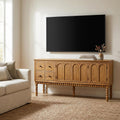 Spindle Leg Oak TV Console Cabinet