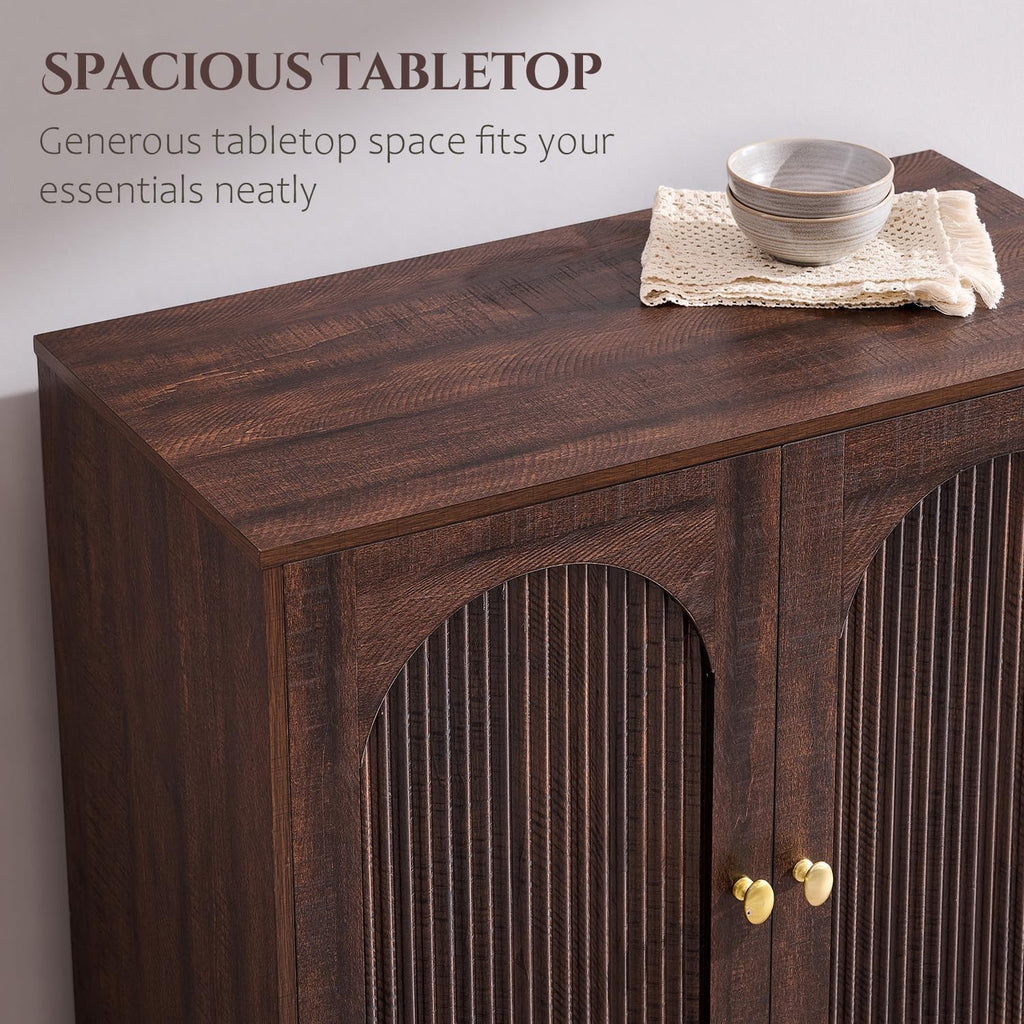 Fluted Mid-Century TV Console