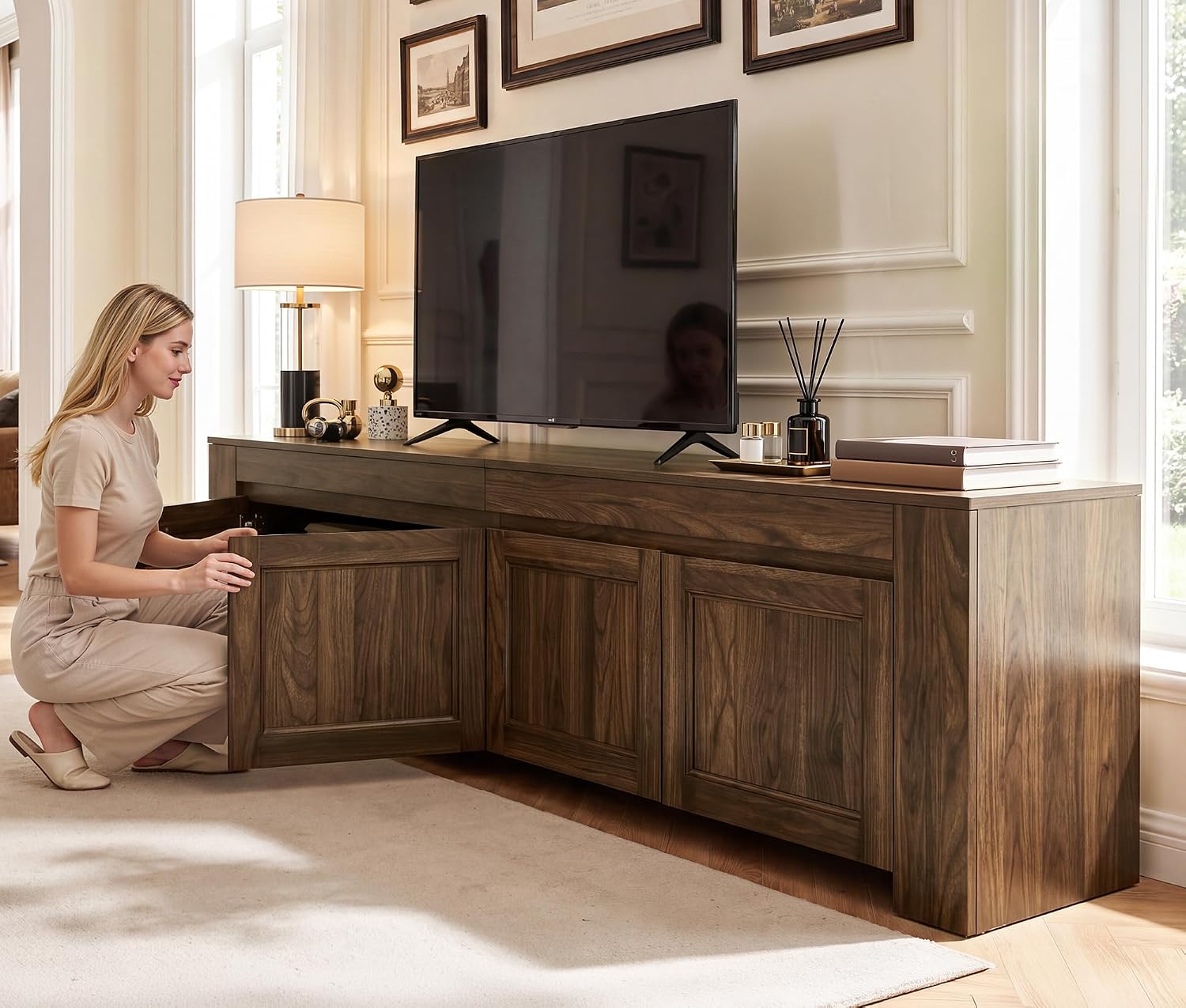 Farmhouse Walnut Large TV Console