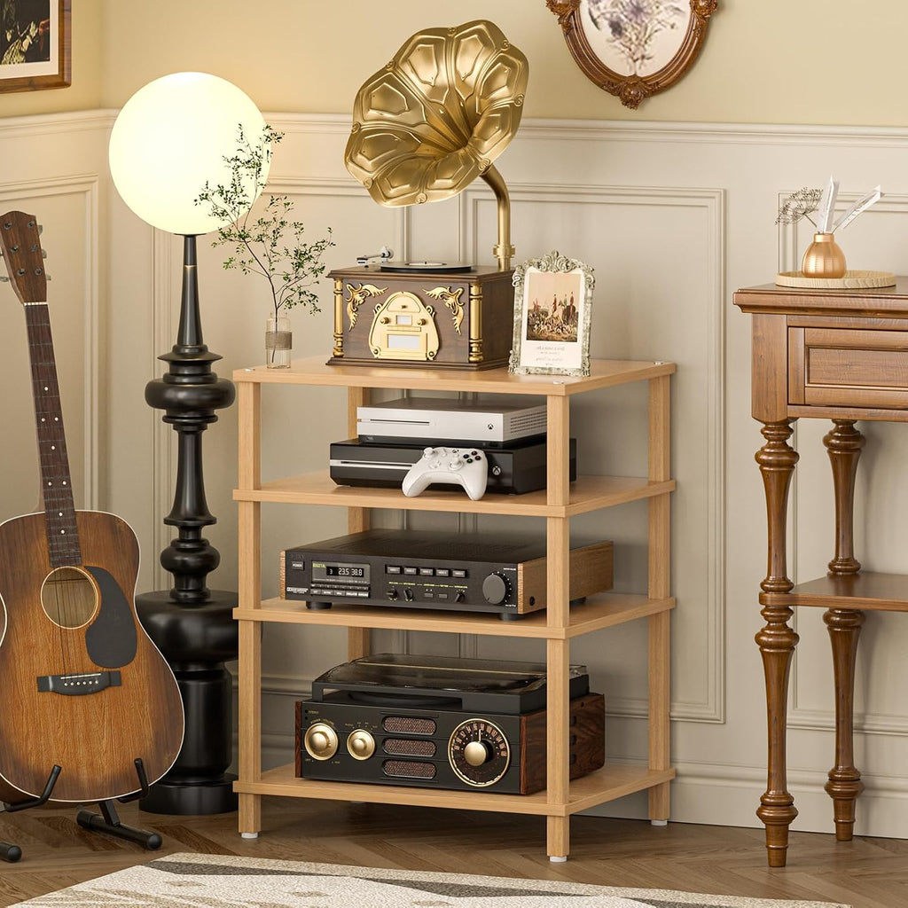 4-Tier Wooden Entertainment Stand