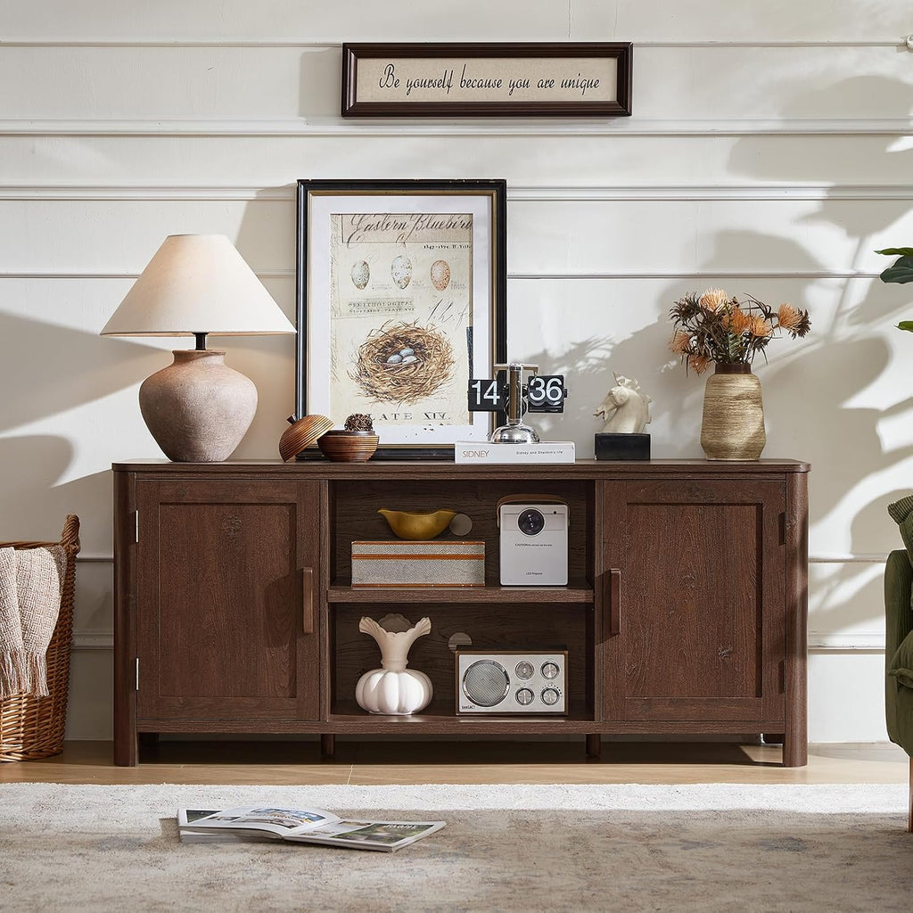 Farmhouse Walnut TV Storage Console