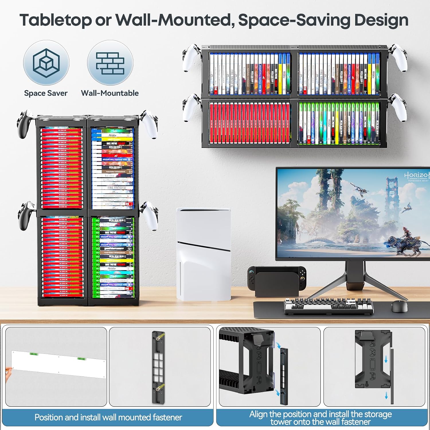 Game Disc Storage Tower Organizer