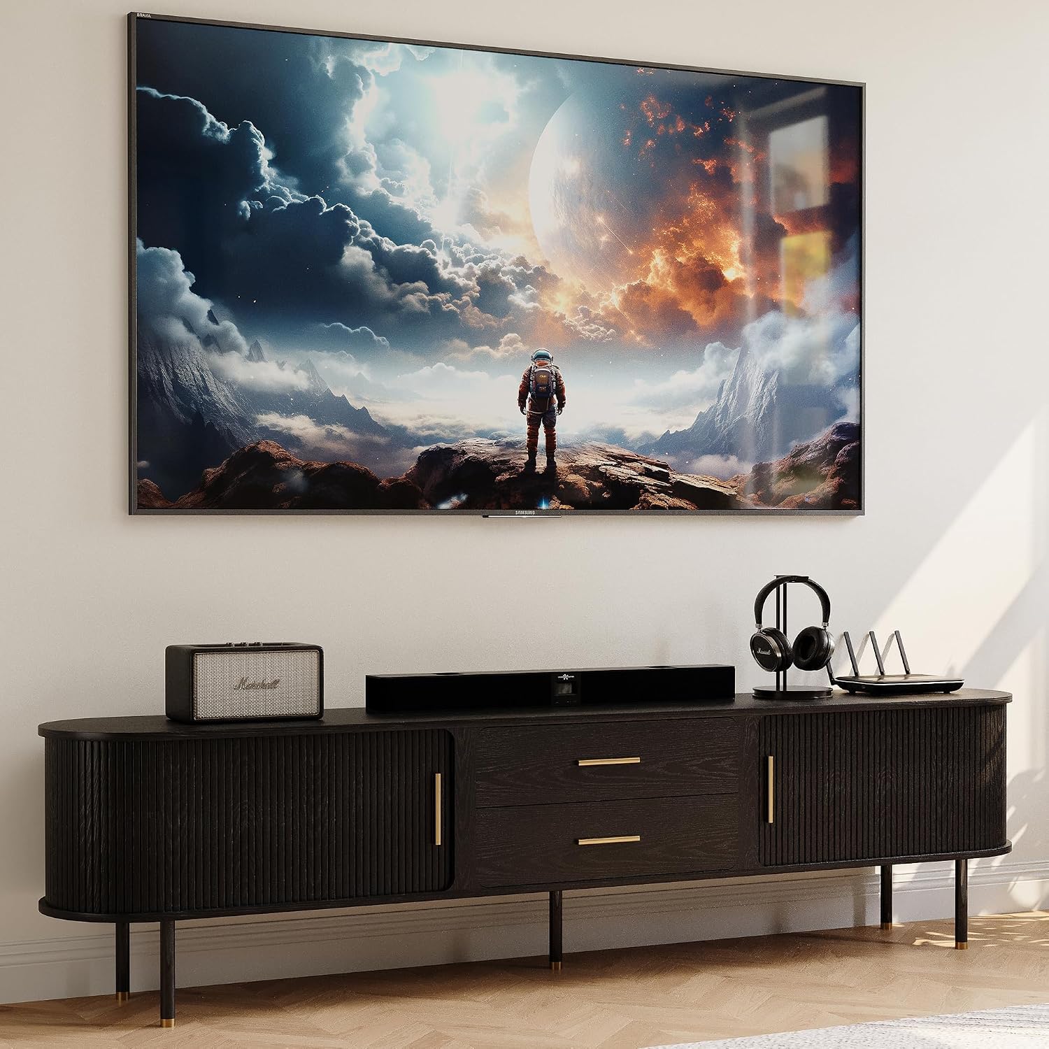 Tambour Door Mid-Century TV Console