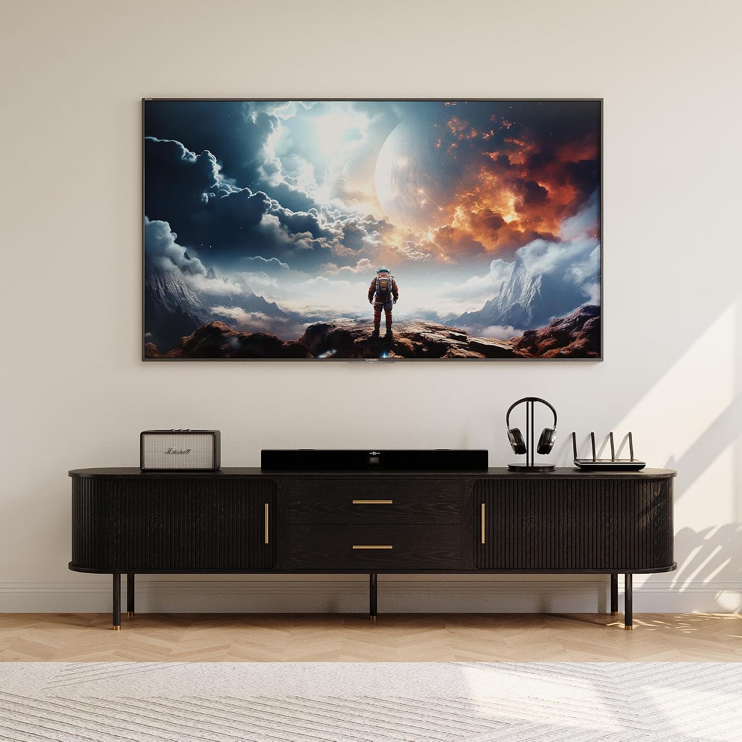 Tambour Door Mid-Century TV Console