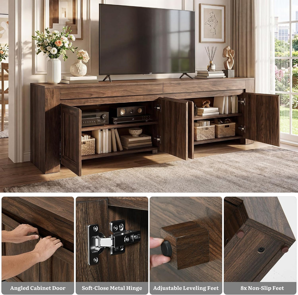 Farmhouse Walnut Storage TV Console