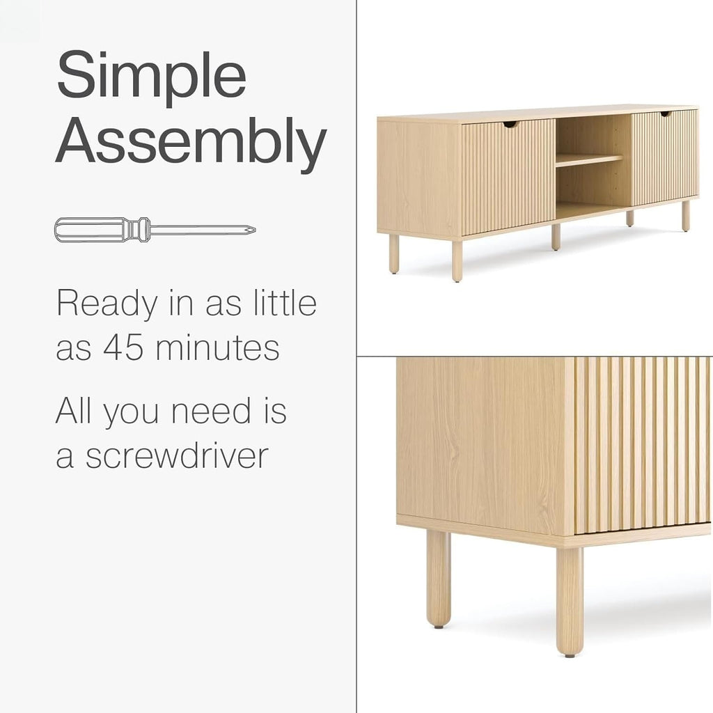 Fluted Large TV Media Console
